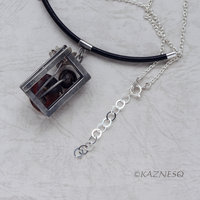 (C) KAZNESQ: Lotus motif silver and copper pendant necklace with pearls, flower,