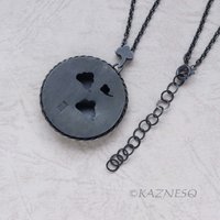(C) KAZNESQ: Japanese style happy clouds pattern Keum Boo oxidized silver pendan