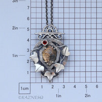 (C) KAZNESQ: Black Tourmaline Quartz lined with Gold Foil Oxidized Silver Clock