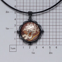 Plum Blossoms Keum Boo on Copper Cab Oxidized silver pendant