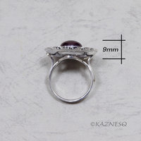 Watch the Light Dance on Your Finger! Freshwater Pearl Silver Ring with Flower Motif