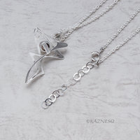 Flowing Art Nouveau! Matte Silver Pendant with Akoya Pearl