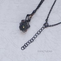 High Impact! Goth taste Silver Pendant with Rough-Cut Amethyst Backed by Paua Shell