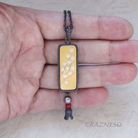 Japanese-Inro-Inspired Black & Gold Pendant with Keum Boo Plum Blossom Design