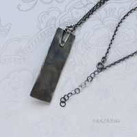True Charm of Silver Pendant! Art Nouveau style Oxidized Silver Gourd motif Rectangle Pendant Necklace