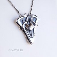 Handcrafted Sterling Silver Iris Pendant - Sculptural Botanical Art Necklace