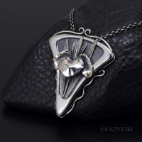 Handcrafted Sterling Silver Iris Pendant - Sculptural Botanical Art Necklace