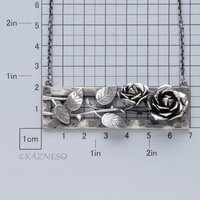 Dimensional Rose Oxidized Sterling Silver Statement Necklace