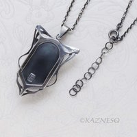 Botanical Statement Necklace - Art Nouveau Style Oxidized Silver Narcissus Pendant