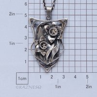 Botanical Statement Necklace - Art Nouveau Style Oxidized Silver Narcissus Pendant