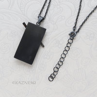 Wabi-Sabi Ginkgo Necklace - Japanese design of Brass & Oxidized Silver