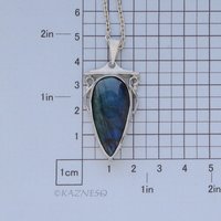 Blue Labradorite Teardrop Pendant Necklace | Sterling Silver | Handmade Gemstone Jewelry