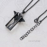 Oxidized Sterling Silver Luna Moth Necklace – Specimen Box Pendant | Artisan Jewelry