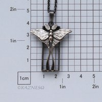 Oxidized Sterling Silver Luna Moth Necklace – Specimen Box Pendant | Artisan Jewelry