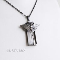 Oxidized Sterling Silver Luna Moth Necklace – Specimen Box Pendant | Artisan Jewelry