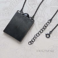 Specimen Box Necklace with Red Hido Copper Flower – Oxidized Silver Statement Jewelry