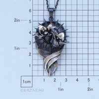Gothic Lily Pendant Necklace Oxidized Silver Handmade Ironpunk Dark Floral Statement Jewelry