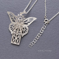 Sterling Silver Butterfly Necklace, Hand Pierced Swallowtail Pendant, Art Nouveau Gothic Jewelry, Matte Statement Necklace