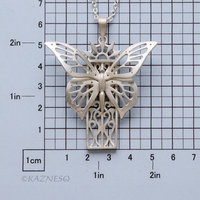 Sterling Silver Butterfly Necklace, Hand Pierced Swallowtail Pendant, Art Nouveau Gothic Jewelry, Matte Statement Necklace
