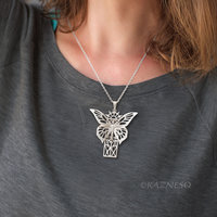 Sterling Silver Butterfly Necklace, Hand Pierced Swallowtail Pendant, Art Nouveau Gothic Jewelry, Matte Statement Necklace