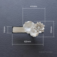 Lotus Flower Statement Ring in Sterling Silver — Handmade Black and White Botanical Art Jewelry