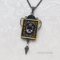 Dark Romantic Purple Spinel Necklace – Gothic Art Nouveau Pendant