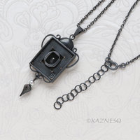 Dark Romantic Purple Spinel Necklace – Gothic Art Nouveau Pendant