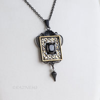 Dark Romantic Purple Spinel Necklace – Gothic Art Nouveau Pendant