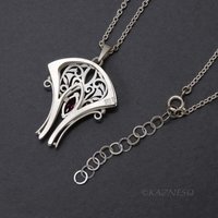 Art Nouveau Rhodolite Garnet Necklace — Handmade Sterling Silver Openwork Necklace