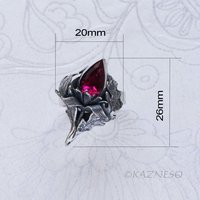 Jewelry That Speaks for You: Handmade Thistle Rubellite Set in Sterling Silver, Gothic Botanical Statement Pieces