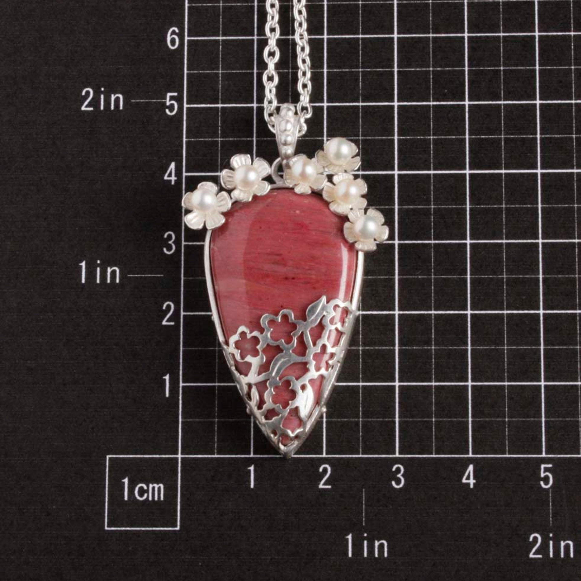 SOLD: Lacy openwork silver pendant with piemontite.