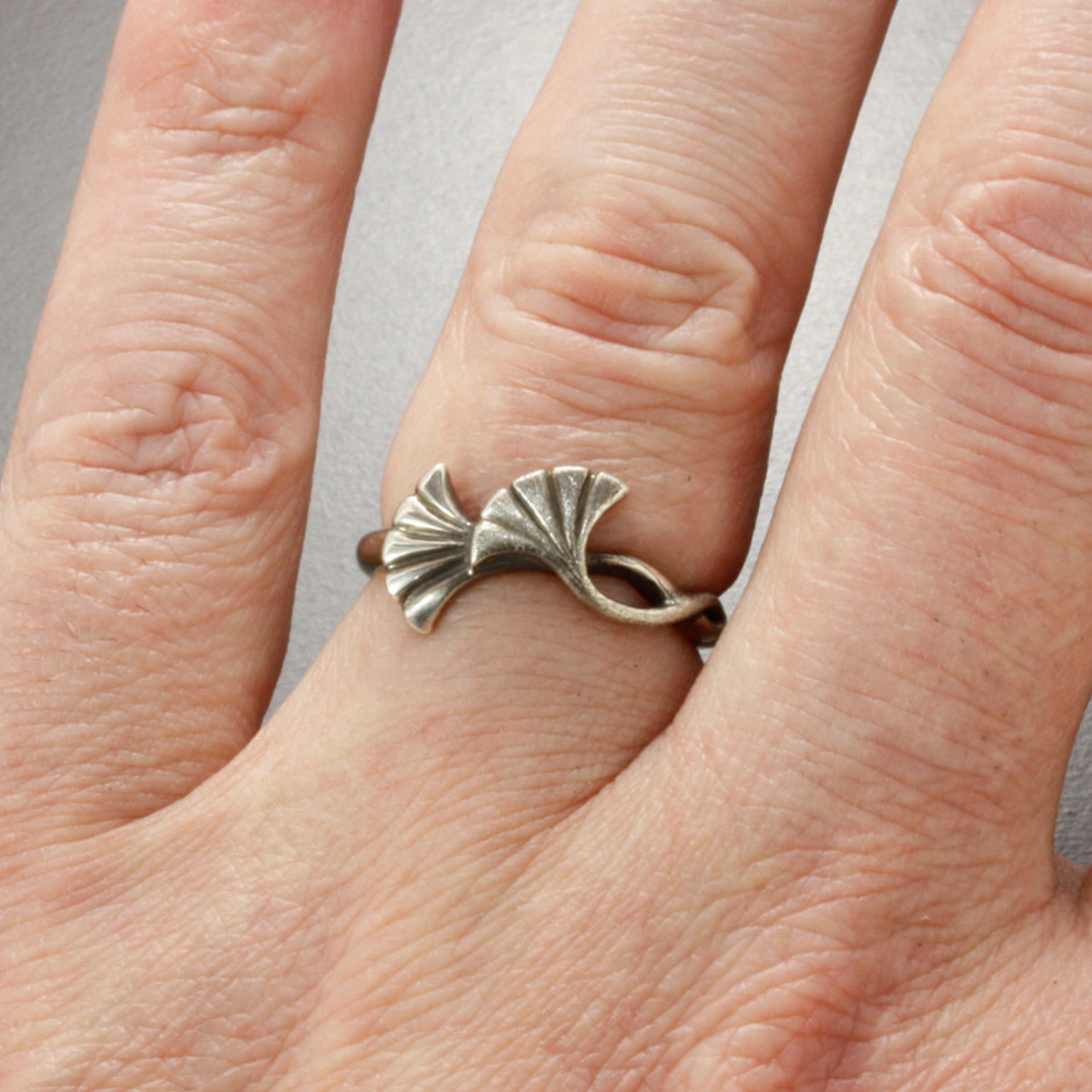 Made to order: Ginkgo Art Nouveau style ring