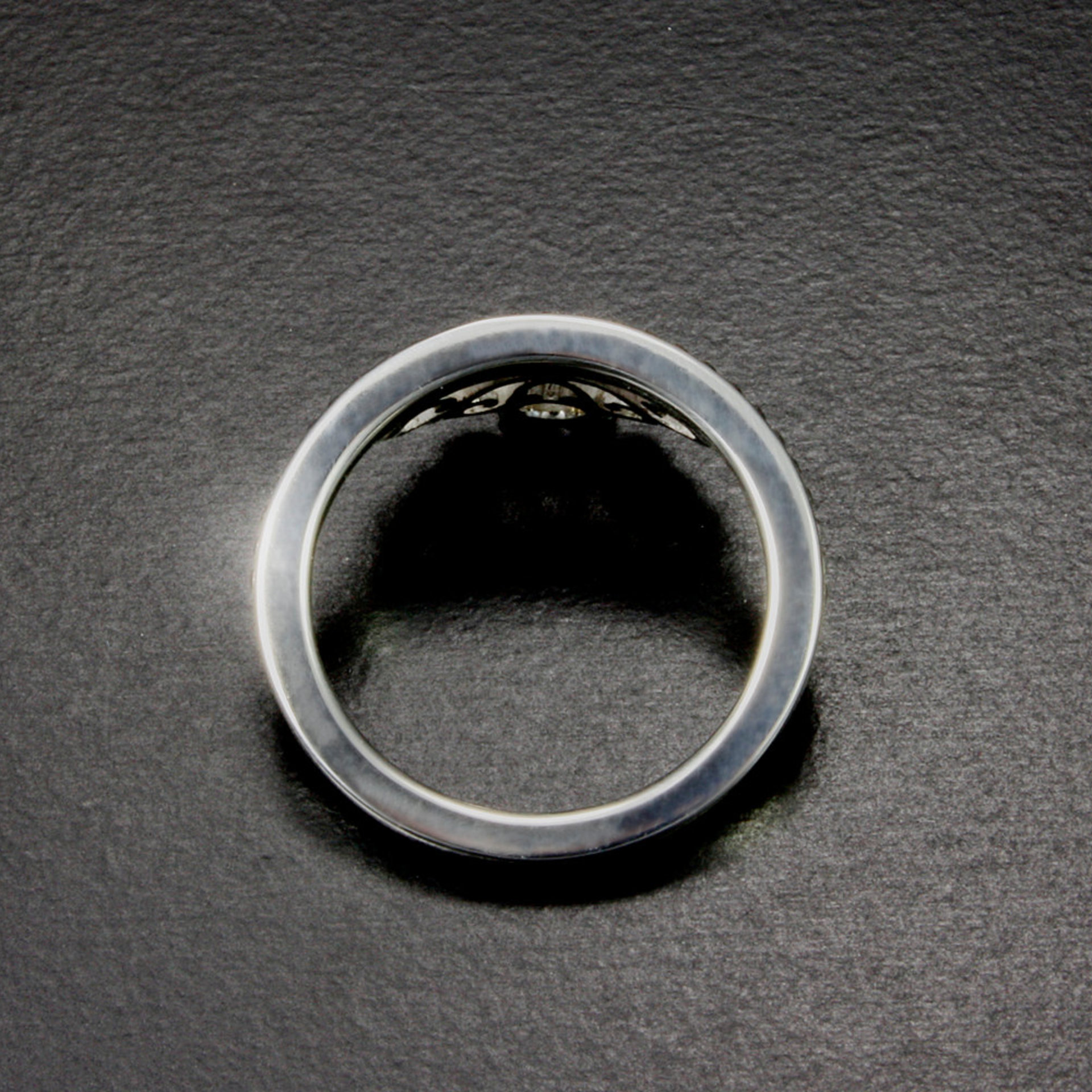 Made to order: Tiara motif white sapphire silver ring