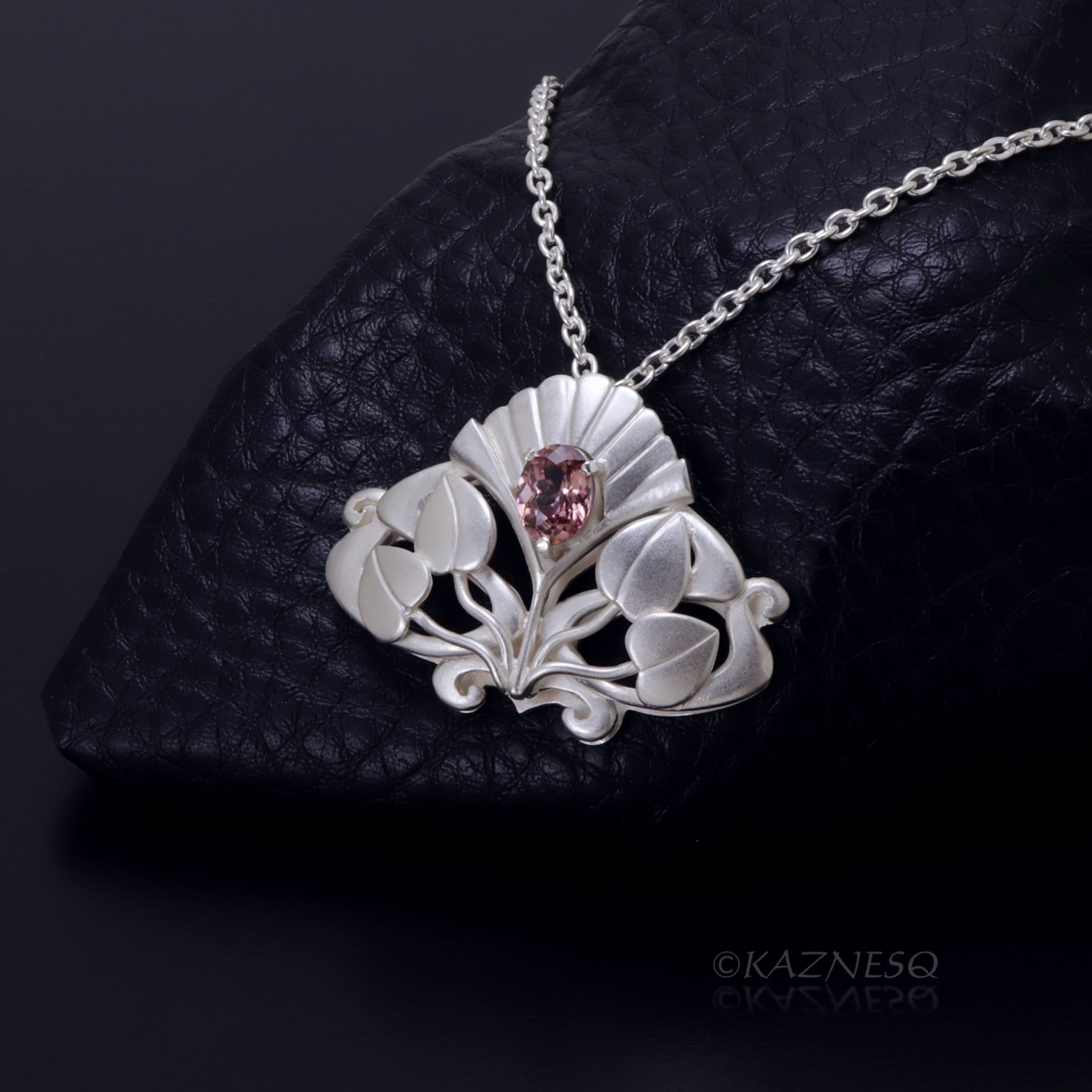 Sterling Silver Lotus Matte Finish Necklace