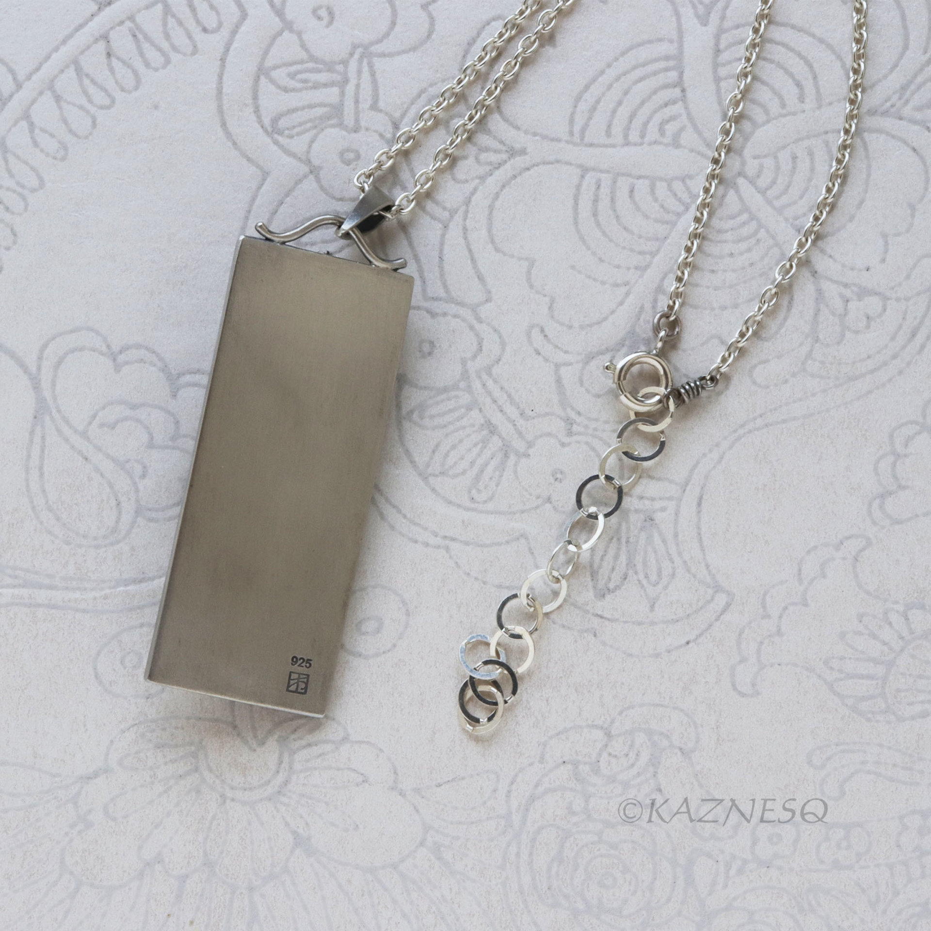 Matte Sterling Silver Poppy Bar Necklace - Nature-Inspired Floral Pendant