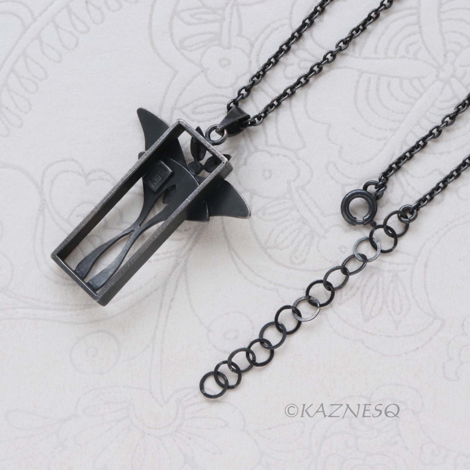 Oxidized Sterling Silver Luna Moth Necklace – Specimen Box Pendant | Artisan Jewelry