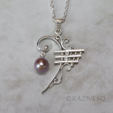 This is a custom order for a specific customer : F clef silver pendant